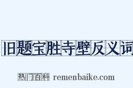 旧题宝胜寺壁反义词是什么意思的图片